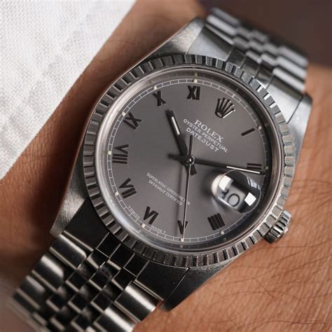 rolex ladies datejust roman grey dial|Rolex Datejust grey face.